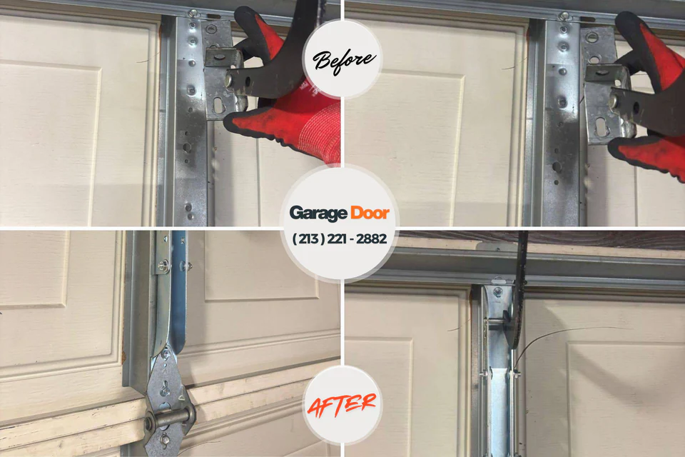 Before and after: garage door repair Newport, WA